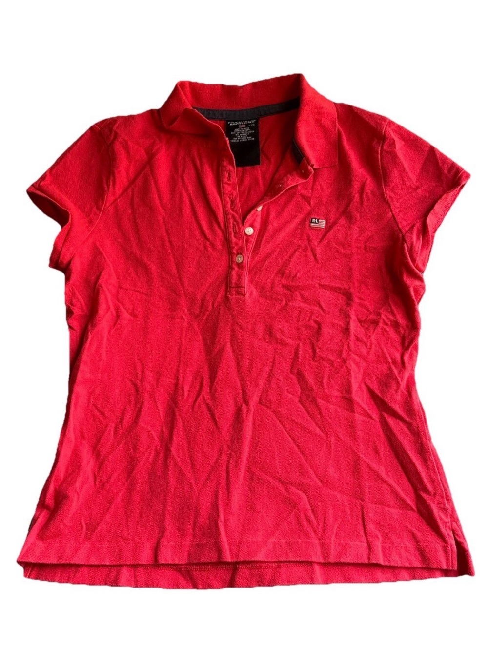 Vintage 90’s 2000’s Ralph Lauren Polo Jeans Co Women’s L Shirt Red Flag  Logo